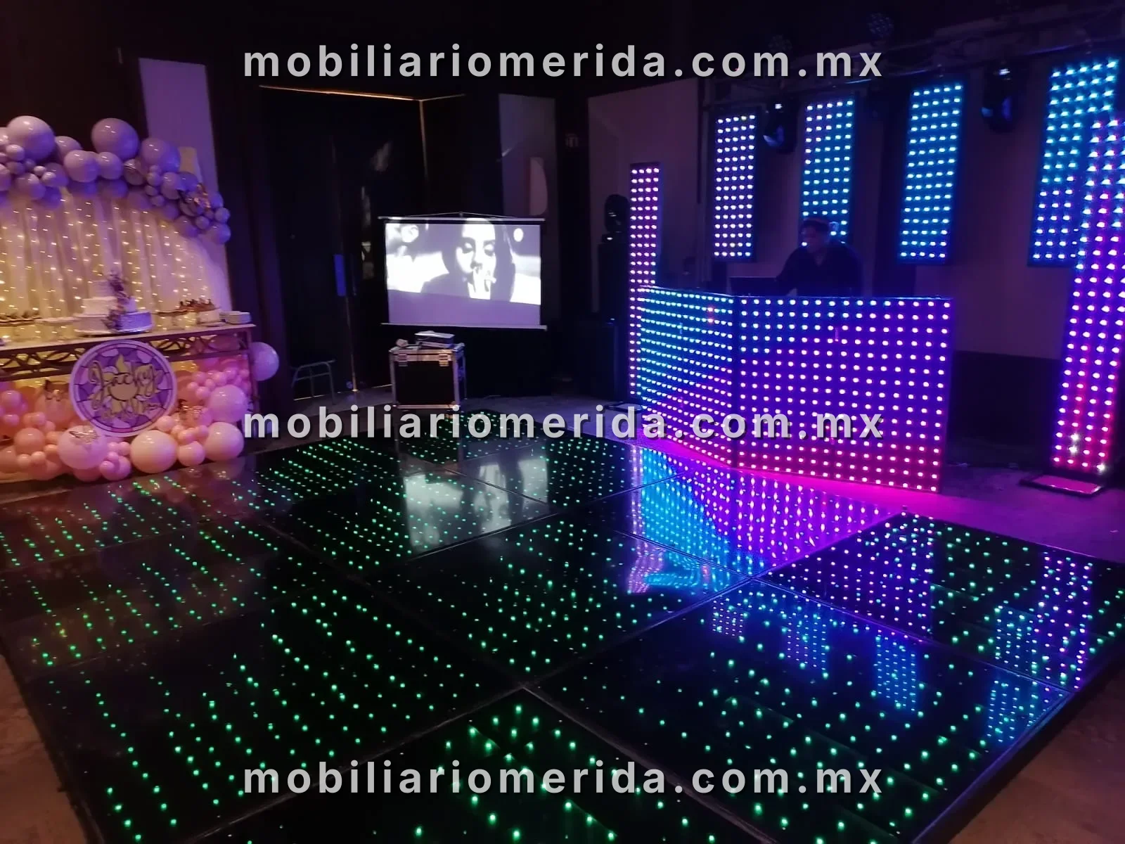 renta de Pista de baile led para fiestas y eventos.: Pista de baile LED en Mérida