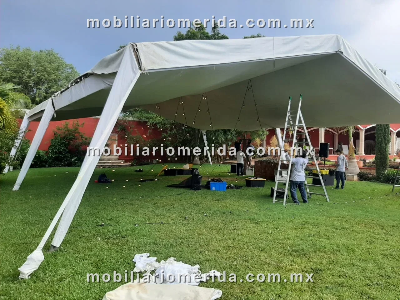 Renta de carpa grande para evento en hacienda, Mobiliario para bodas en Mérida