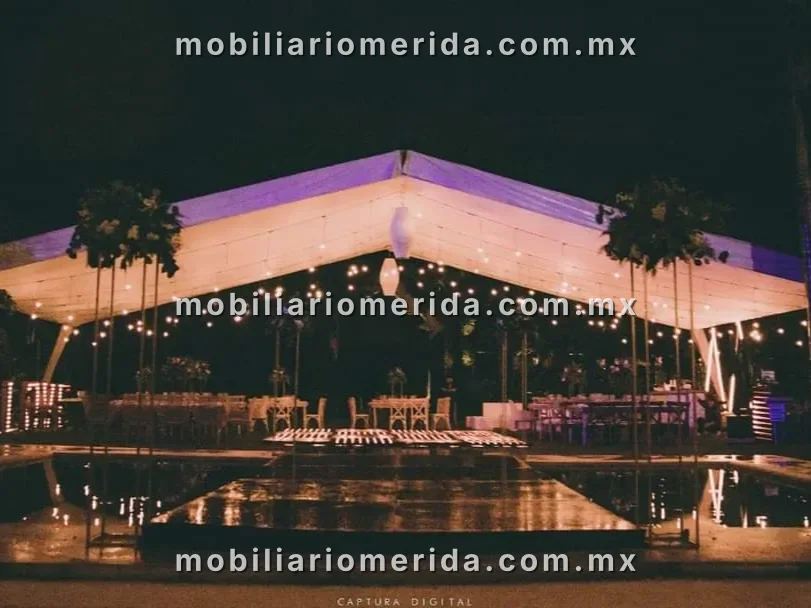 renta de mega carpa evento grande, Mobiliario para bodas en Mérida